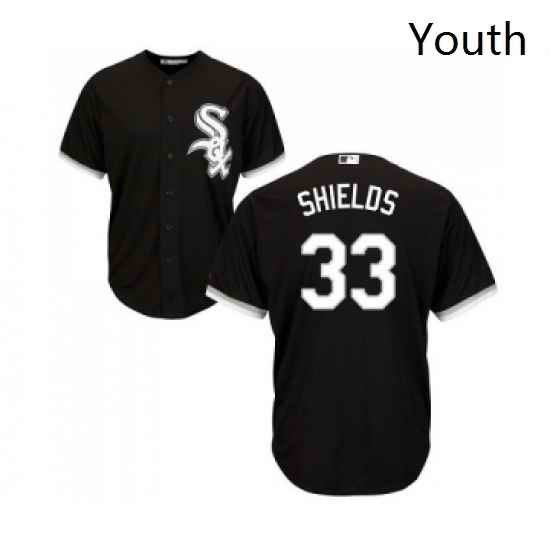 Youth Majestic Chicago White Sox 33 James Shields Replica Black Alternate Home Cool Base MLB Jerseys